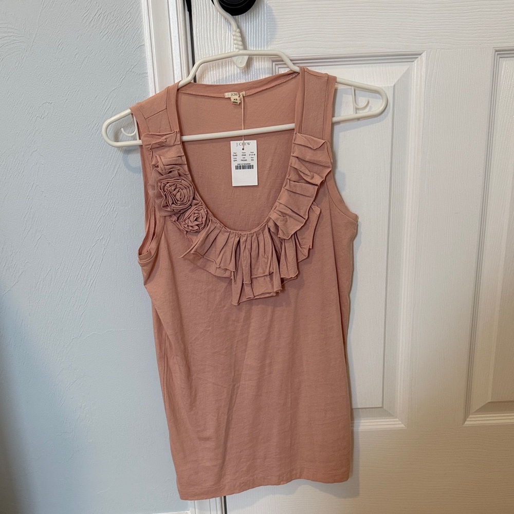 JCREW Women’s Pink Sleeveless Top with Ruffle Detail